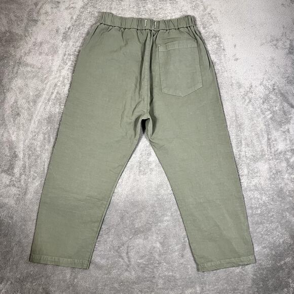 Citizens of Humanity Pants Women's M Wide Leg Cropped Green Flax Cotton - Picture 4 of 9